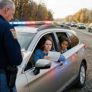woman getting traffic ticket