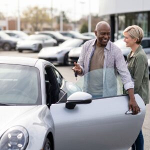 couple buying new car