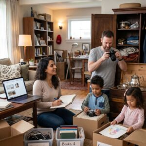 family doing inventory